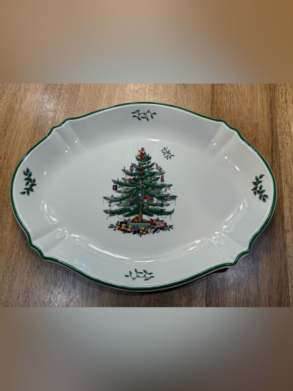 Spode Christmas Tree Large 17" Oval Serving Platter - Unused-  Retails $120